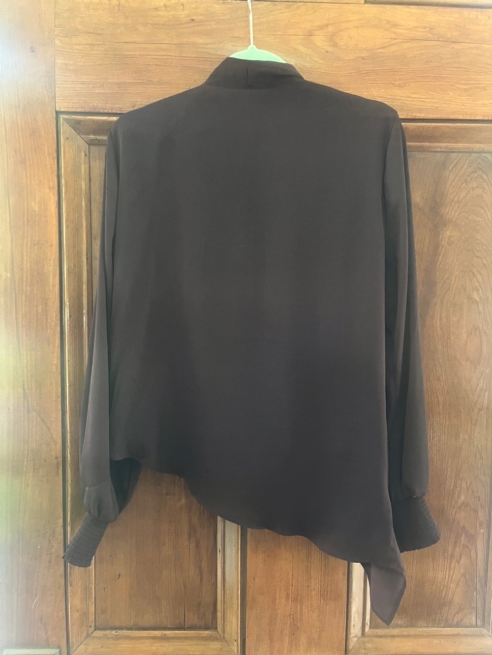 AllSaints Draped V-Neck Long Sleeve Blouse in Port Purple size 8 - Picture 4 of 6